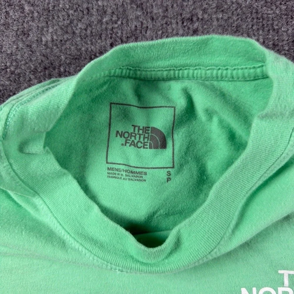 The North Face Long Sleeve Shirt Mens Small Green Logo Graphic Gorpcore